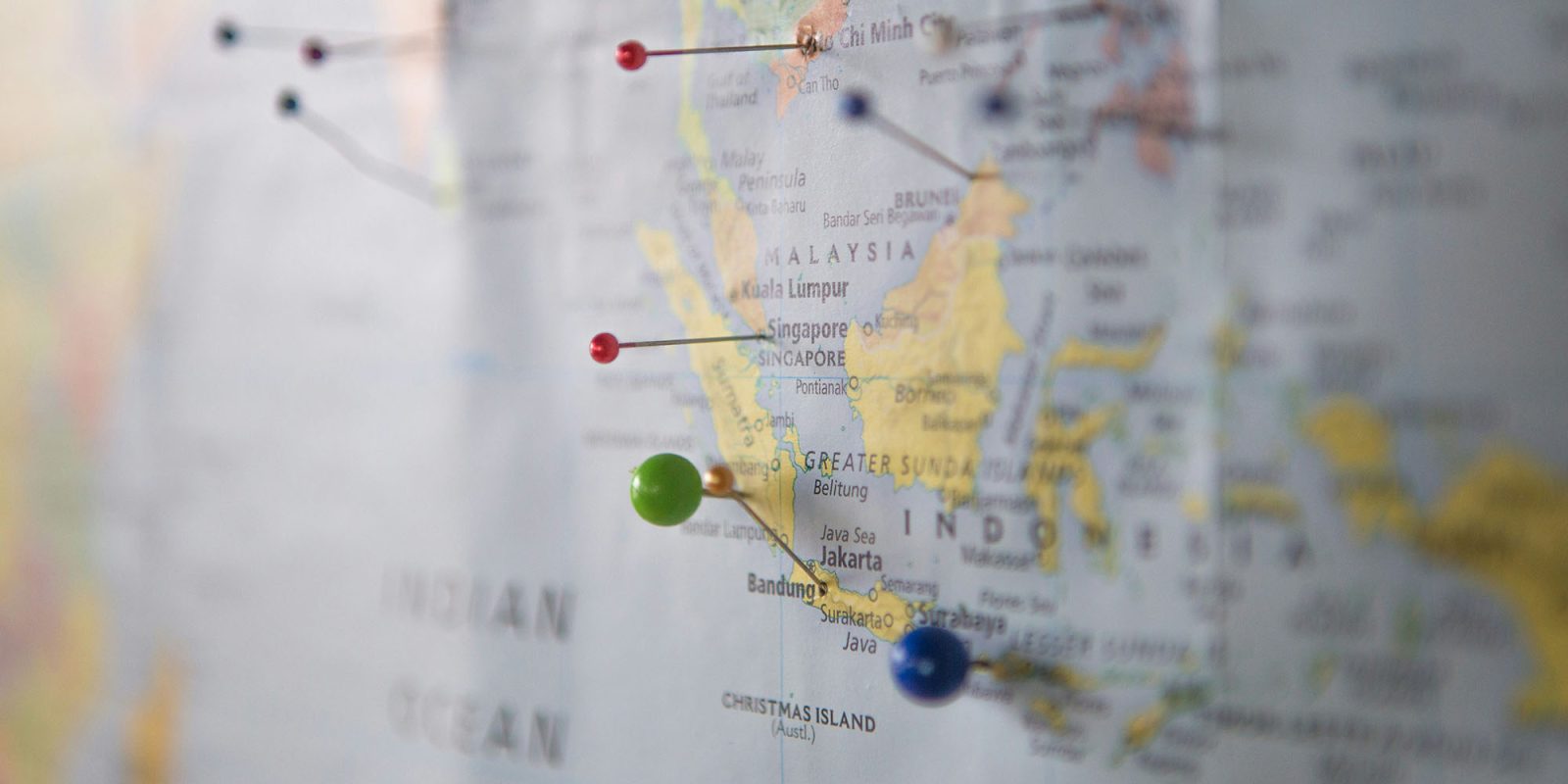 Instagram Friends Map in development | Photo of physical map with map pins