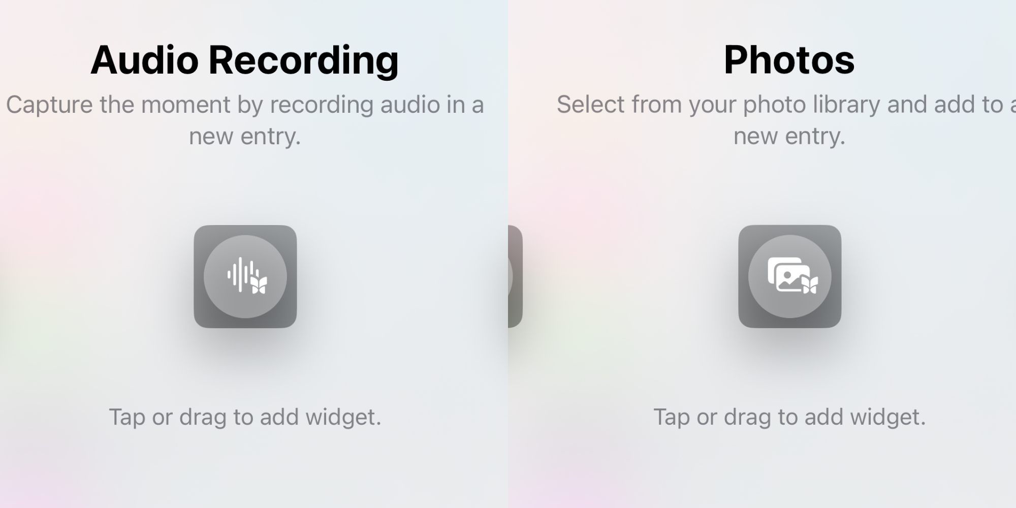 Journal widgets